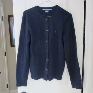 Ralph Lauren Sport Navy Blue Cardigan Large